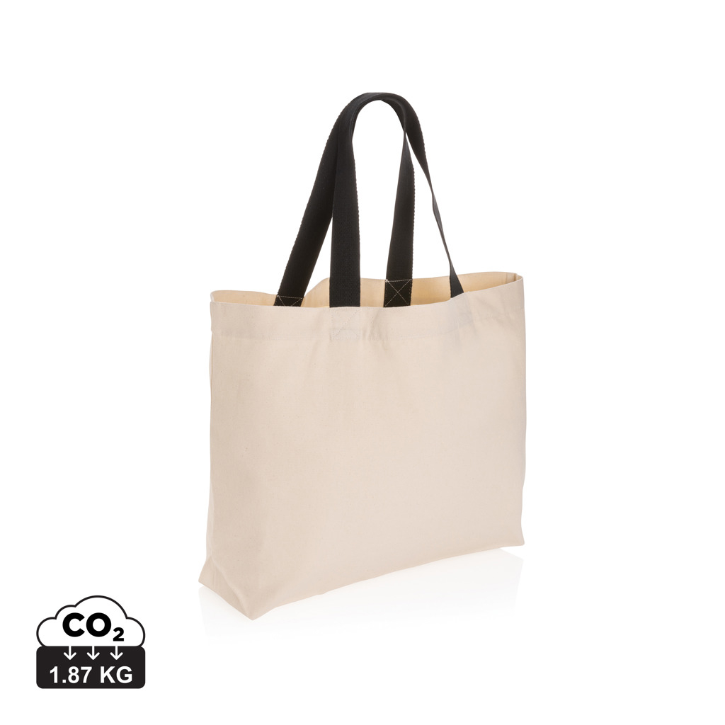 Grand sac cabas publicitaire en toile 240g - Impact Blanc cassé